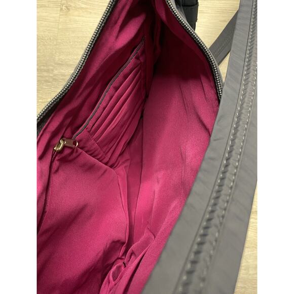 Travel On Bag RFID Purse Gray / Purple Crossbody Adjustable Strap Zip Pockets - Picture 4 of 7